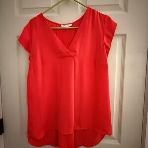 DR2 Vibrant Red V-Neck Blouse
